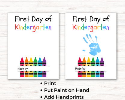 First Day of Kindergarten Handprint Art