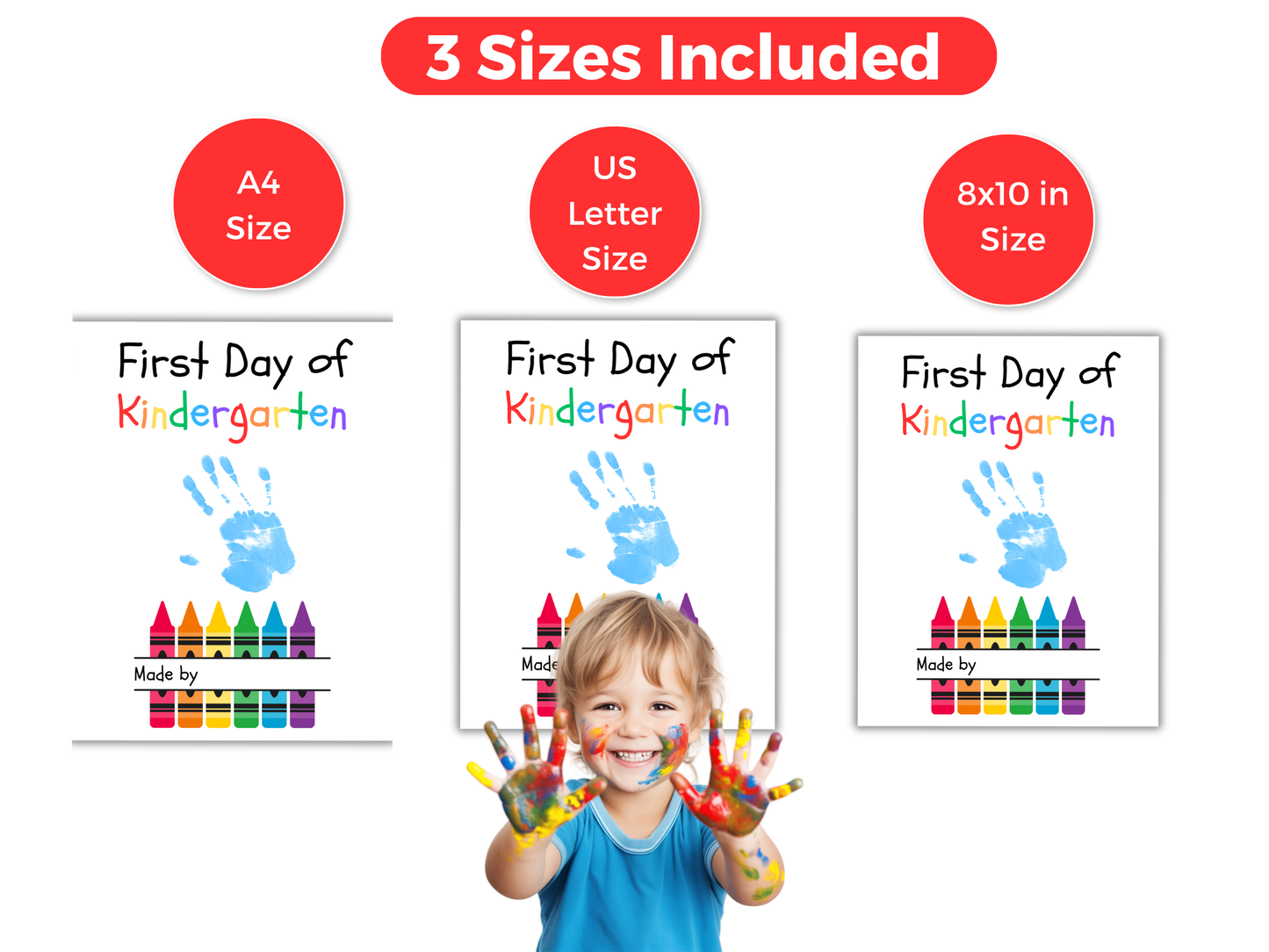 First Day of Kindergarten Handprint Art