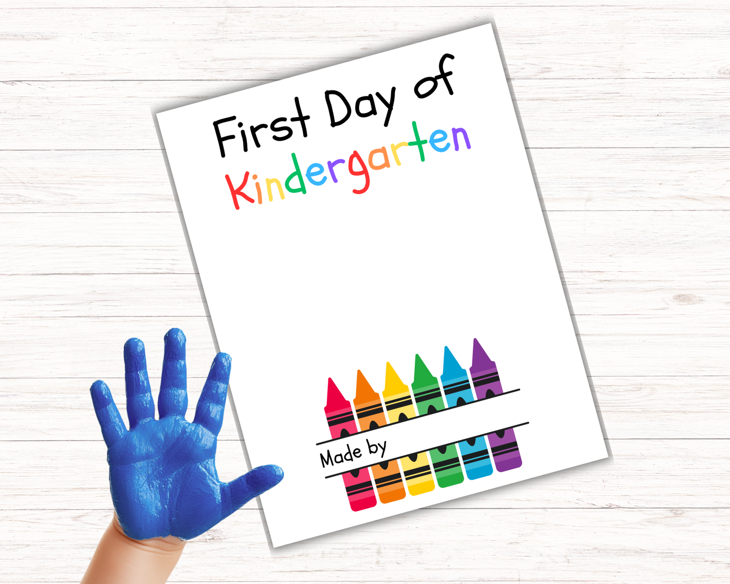 First Day of Kindergarten Handprint Art