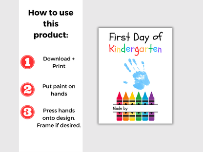 First Day of Kindergarten Handprint Art
