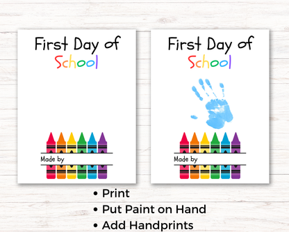 First Day of School Handprint Art