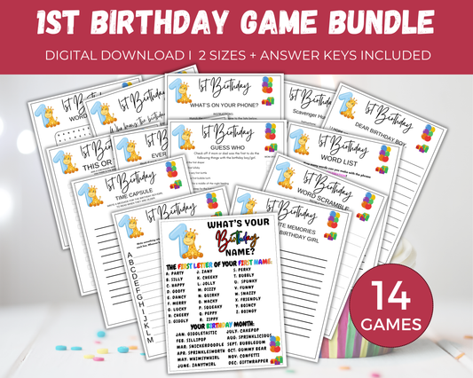 First Birthday Game Bundle