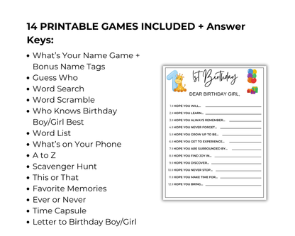 First Birthday Game Bundle