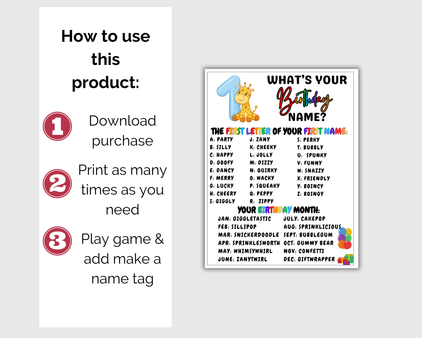 First Birthday Game Bundle