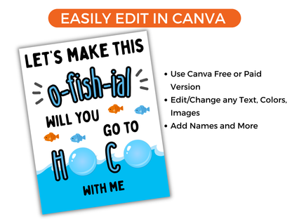 Editable Fish Homecoming Proposal Sign