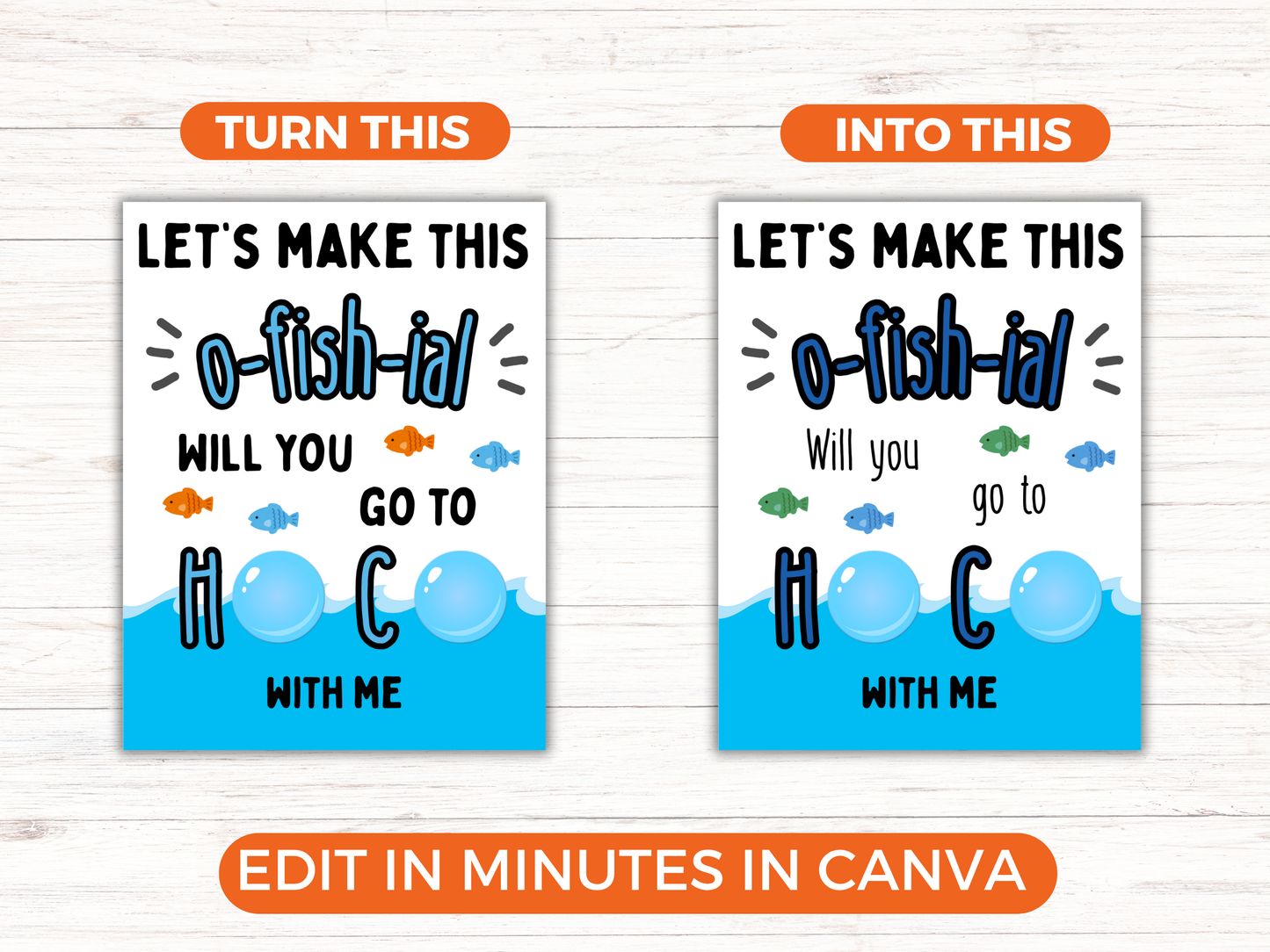 Editable Fish Homecoming Proposal Sign