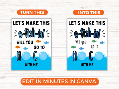 Editable Fish Homecoming Proposal Sign