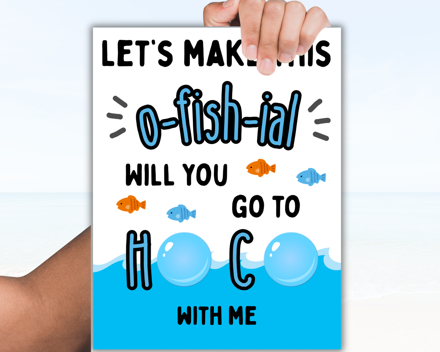 Editable Fish Homecoming Proposal Sign