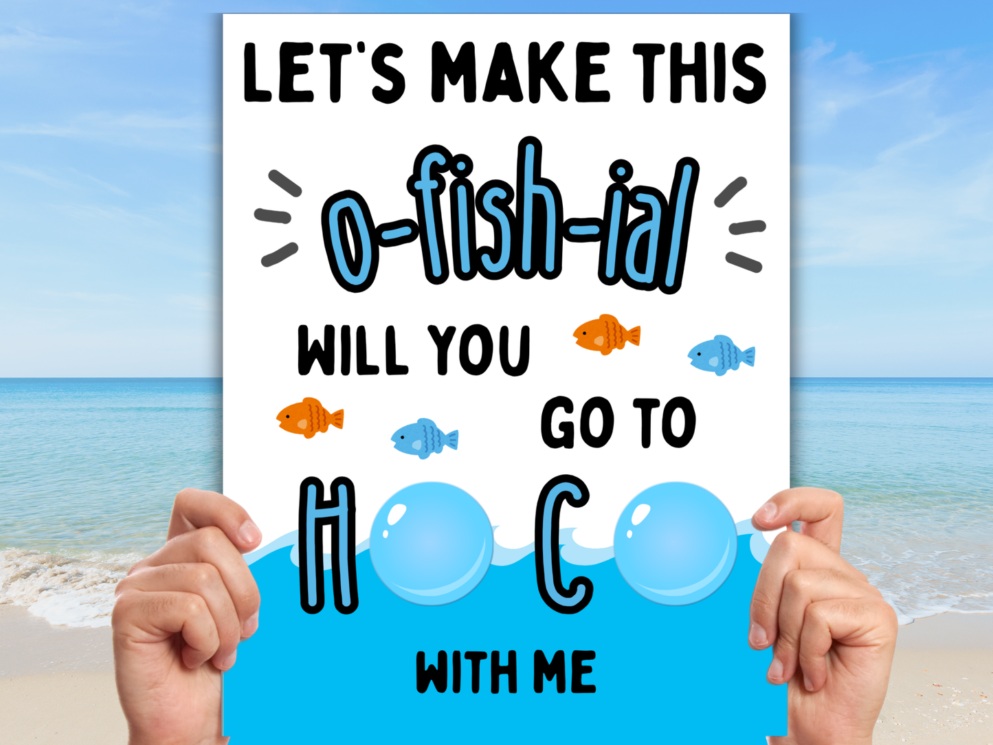 Editable Fish Homecoming Proposal Sign