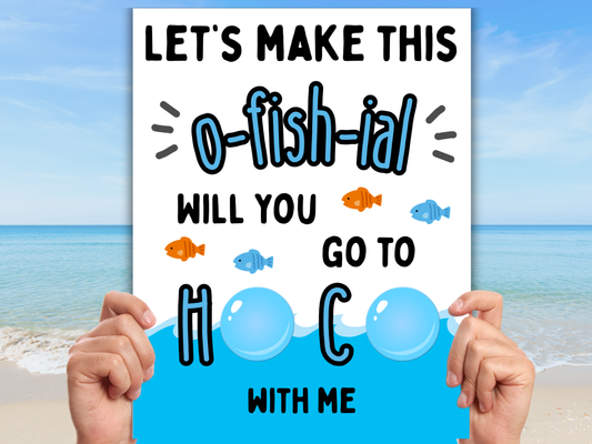 Editable Fish Homecoming Proposal Sign