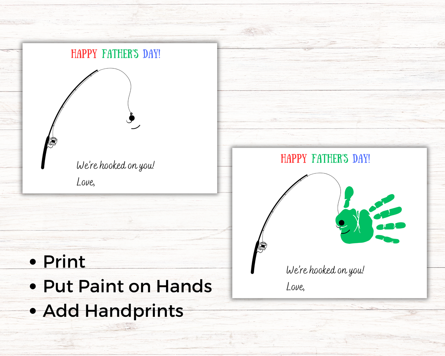 Fish Fathers Day Handprint Art up to 3 Kids