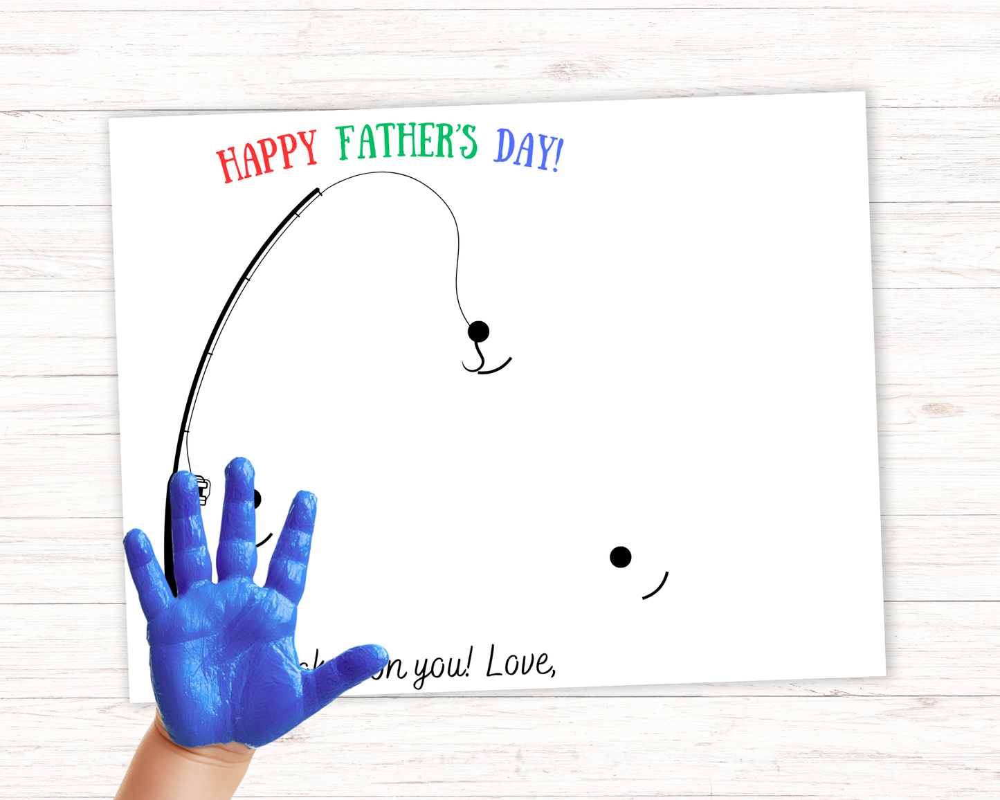 Fish Fathers Day Handprint Art up to 3 Kids