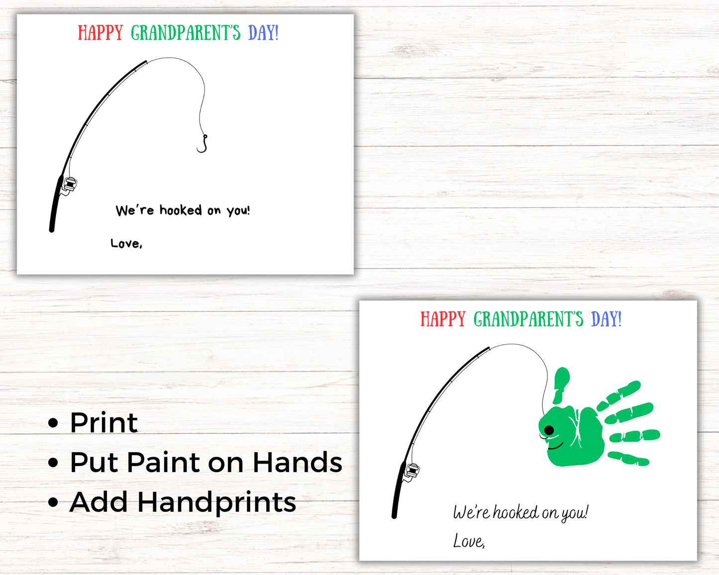 Fish Grandparents Handprint Art up to 3 kids