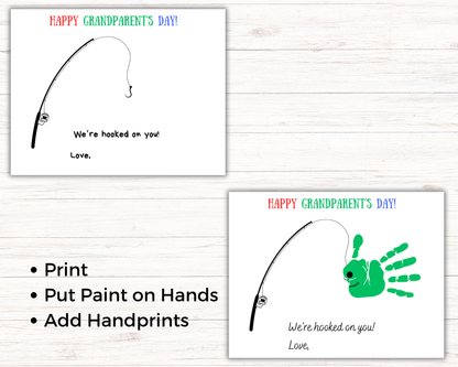 Fish Grandparents Handprint Art up to 3 kids