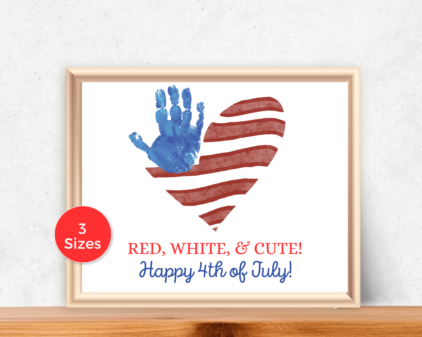 July 4th Flag Heart Handprint Art