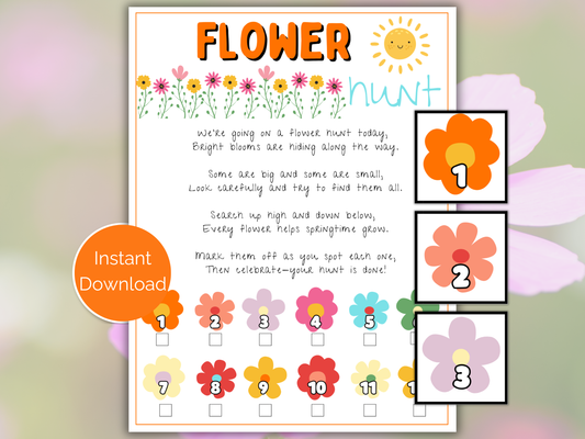 Flower Scavenger Hunt for kids