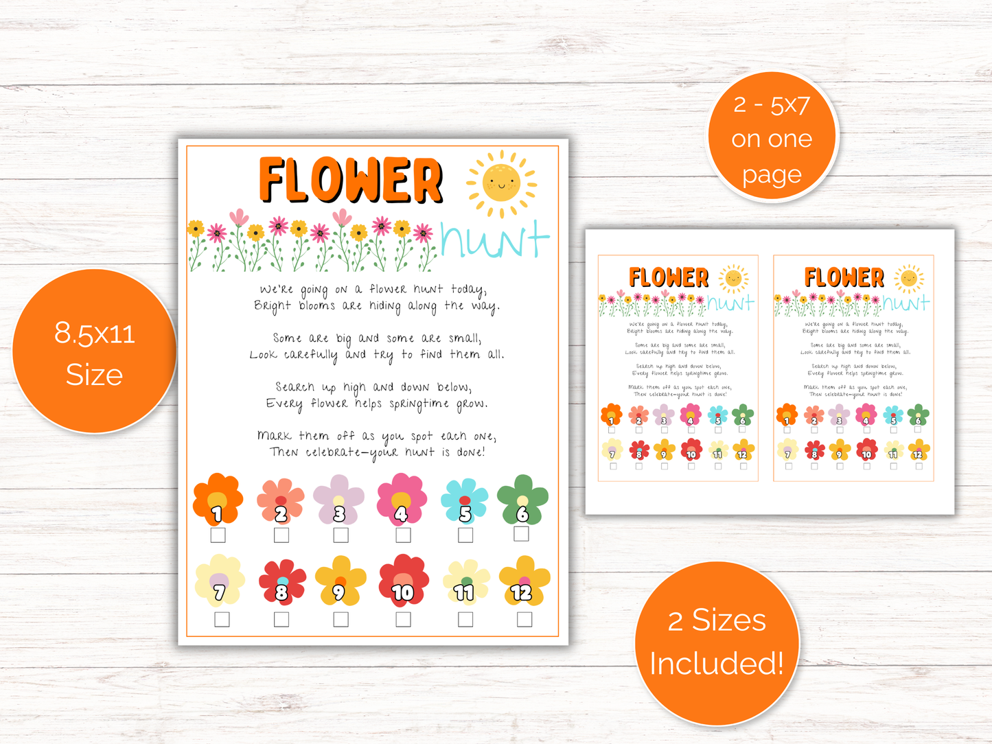 Flower Scavenger Hunt for kids