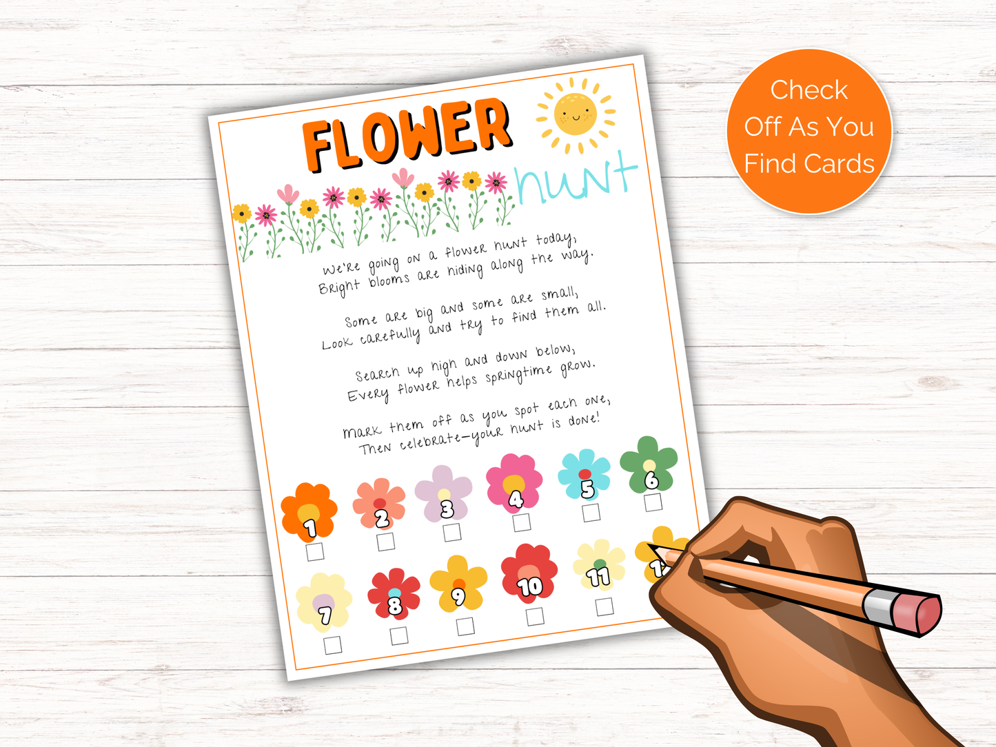 Flower Scavenger Hunt for kids