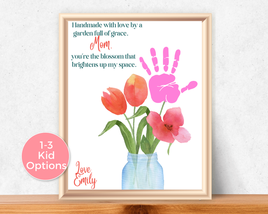 Mom Flower Handprint Art