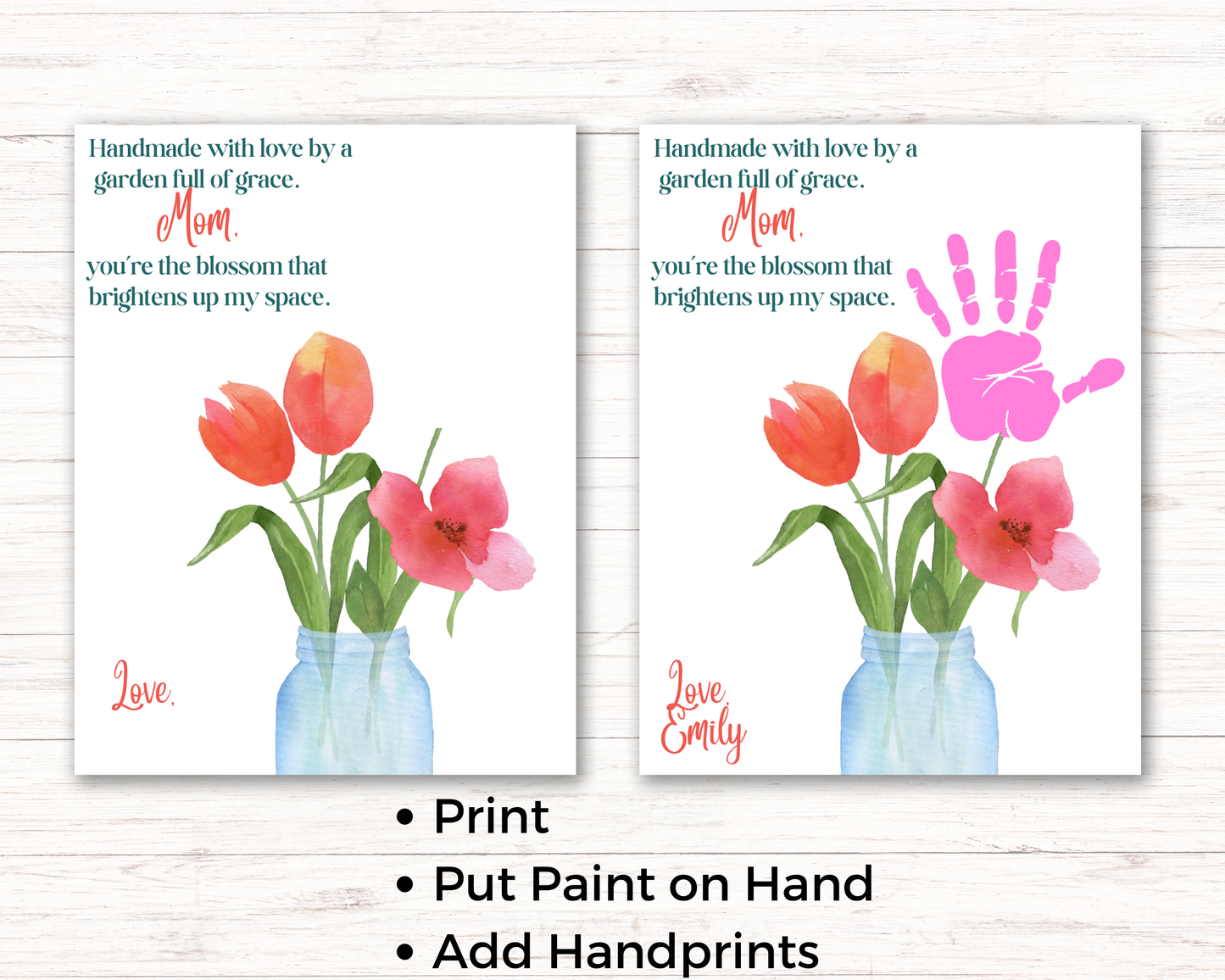 Mom Flower Handprint Art