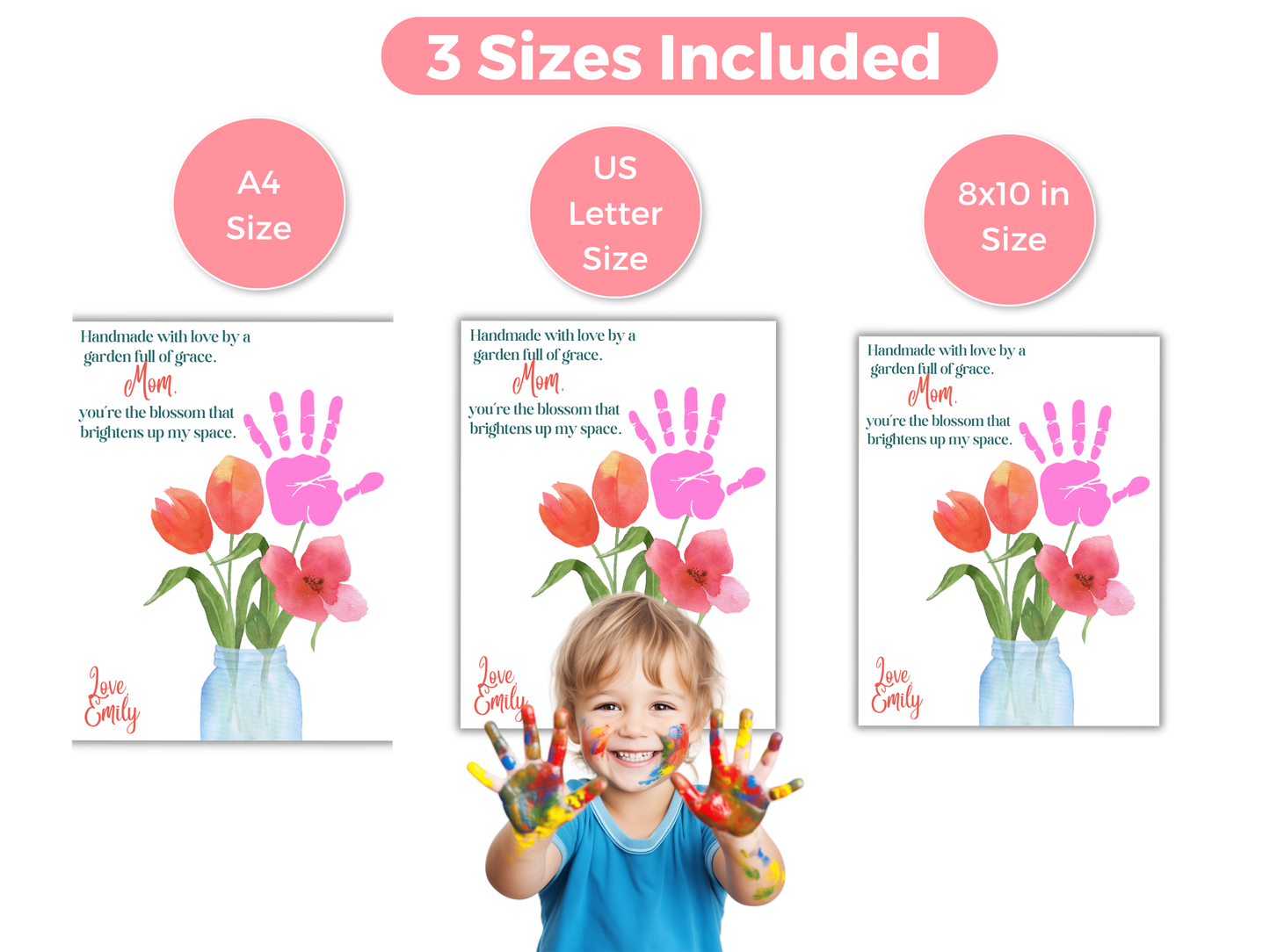 Mom Flower Handprint Art