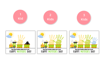 Mothers Day Train Handprint Art up to 3 kids