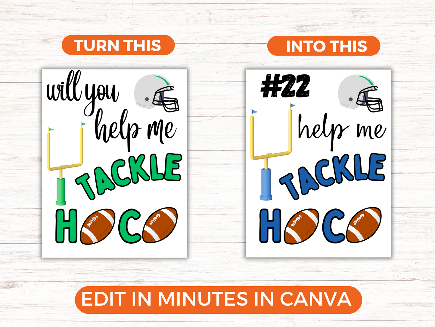 Editable Football Homecoming Proposal Sign