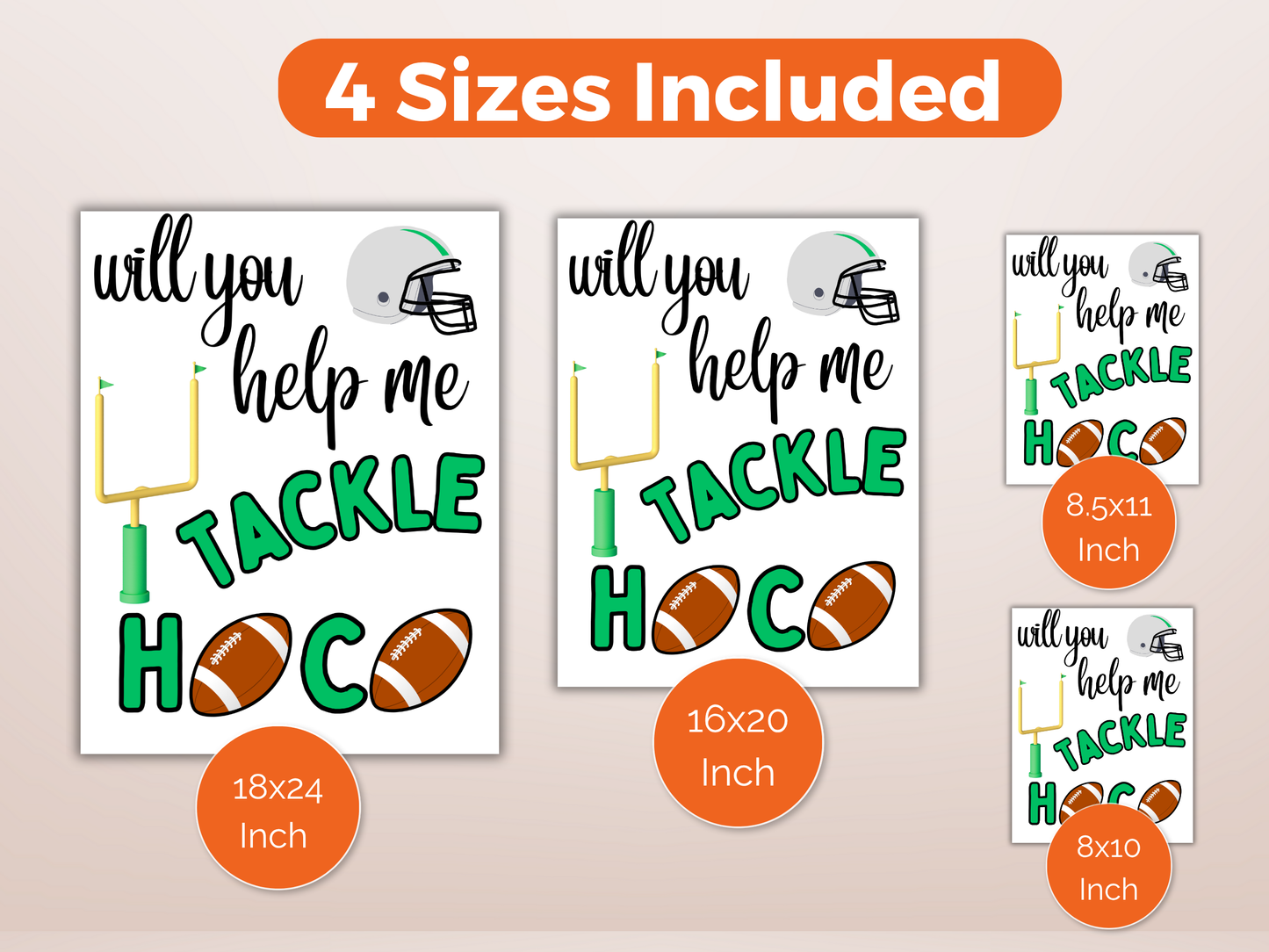 Editable Football Homecoming Proposal Sign