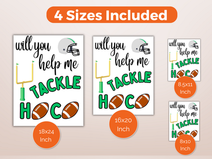 Editable Football Homecoming Proposal Sign