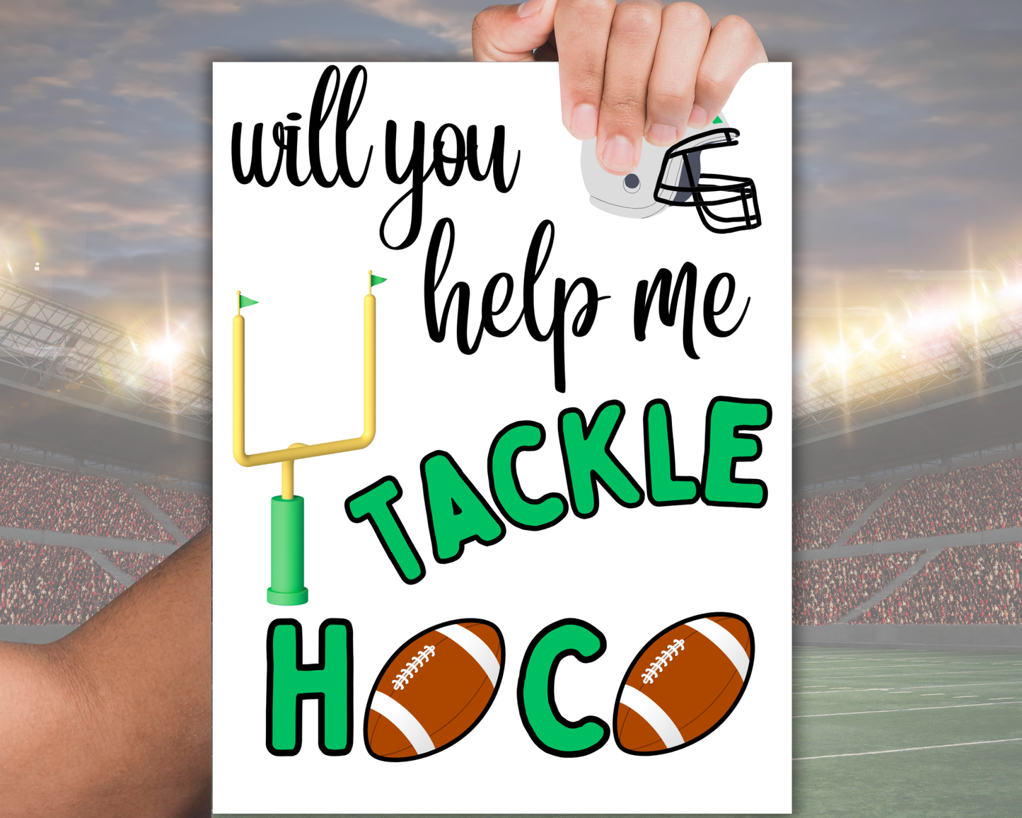 Editable Football Homecoming Proposal Sign