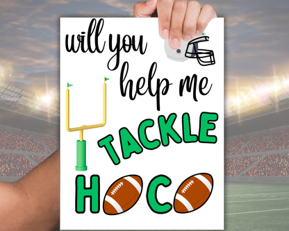 Editable Football Homecoming Proposal Sign