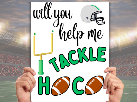 Editable Football Homecoming Proposal Sign