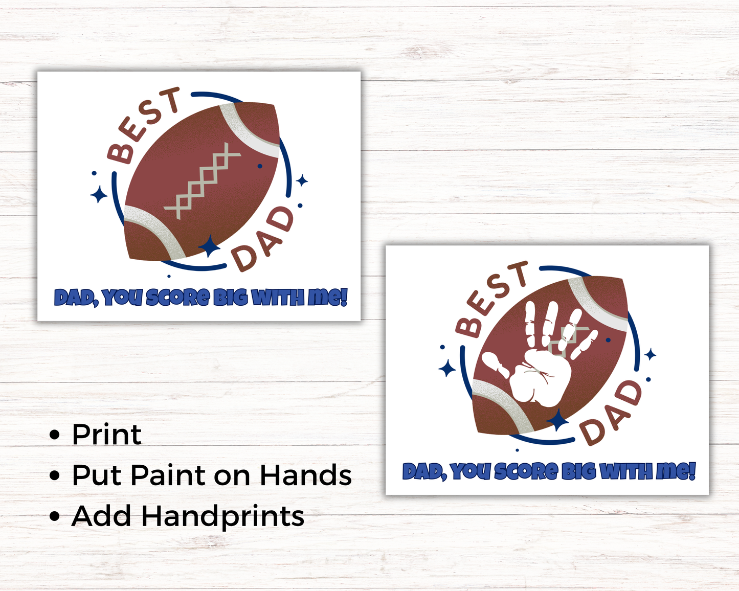 Football Dad Handprint Art