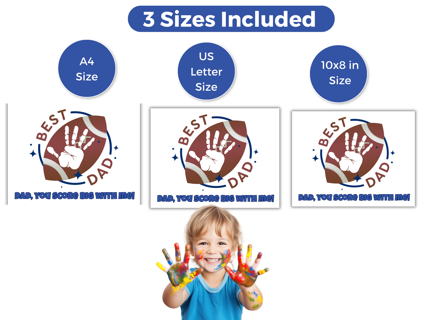 Football Dad Handprint Art