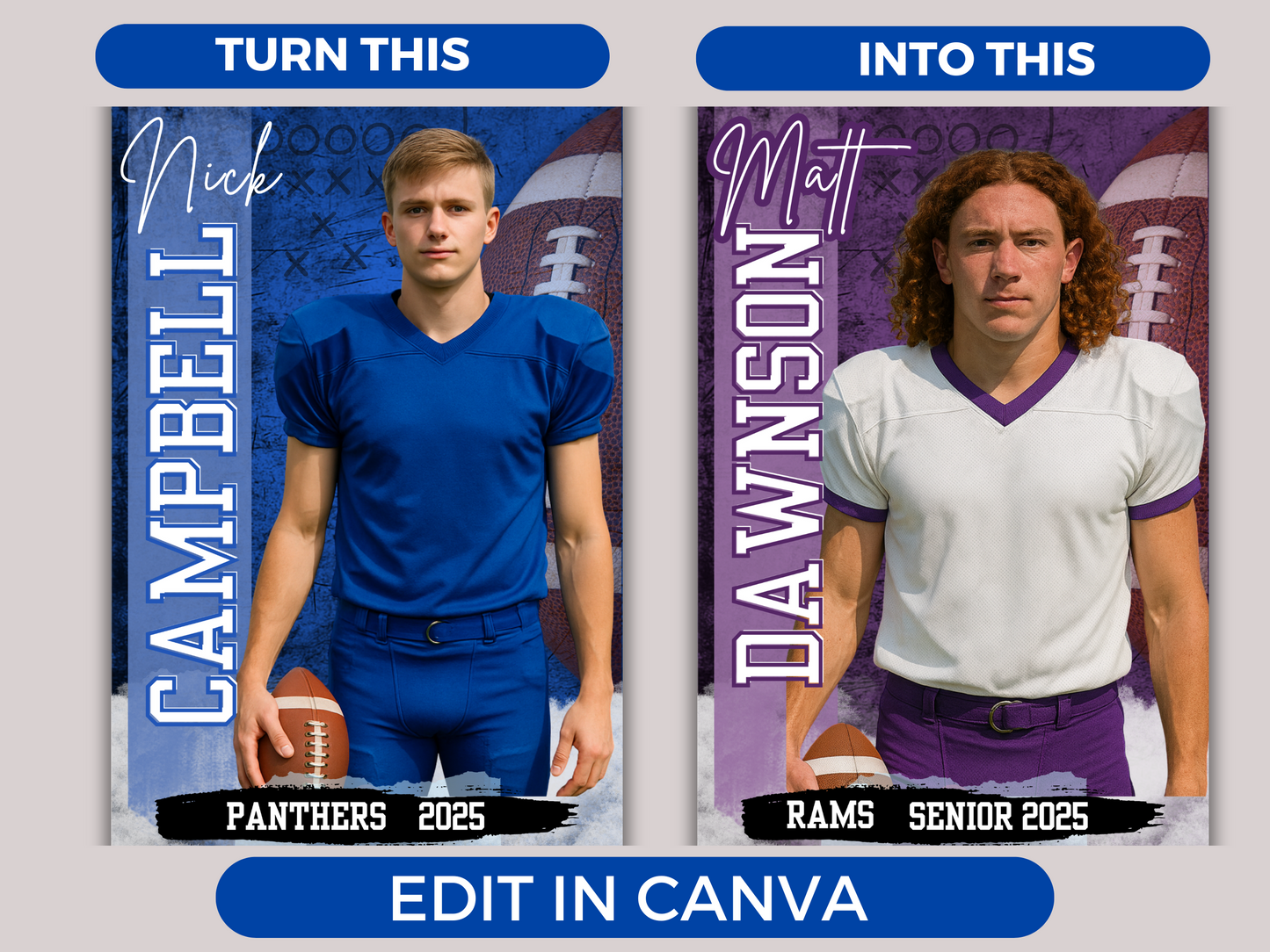 Editable Senior Football Banner Template