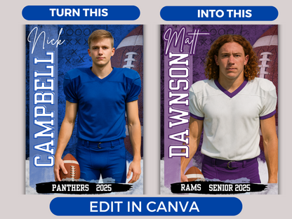 Editable Senior Football Banner Template