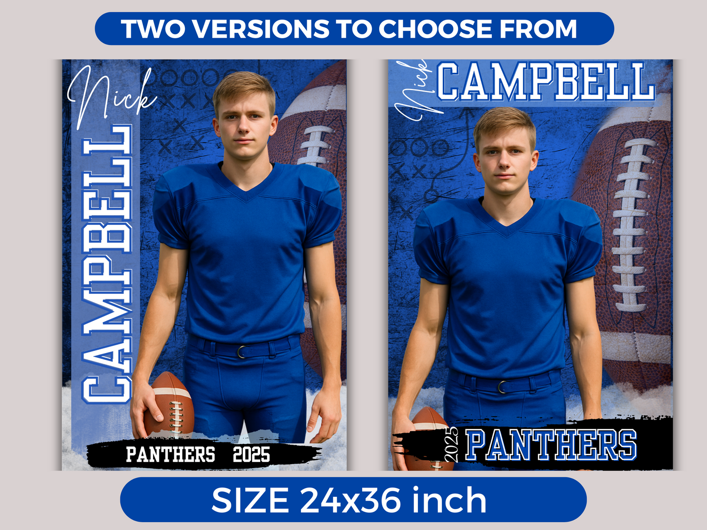 Editable Senior Football Banner Template