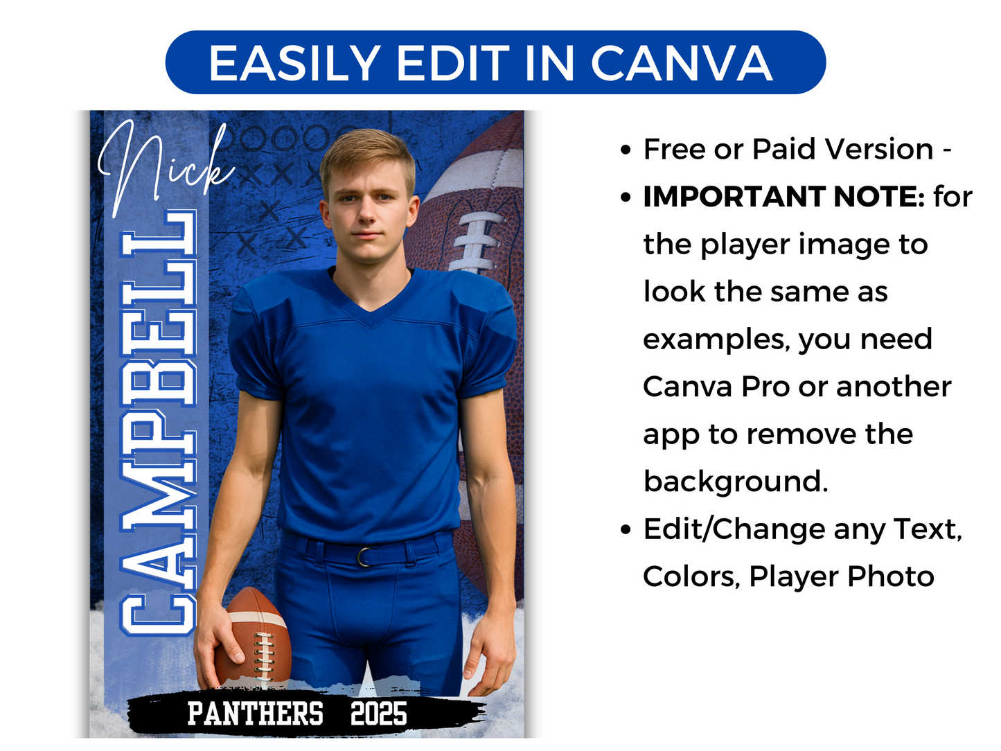 Editable Senior Football Banner Template