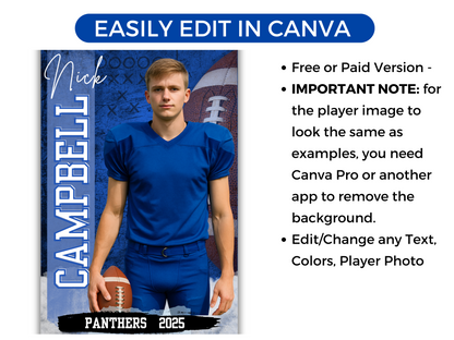 Editable Senior Football Banner Template