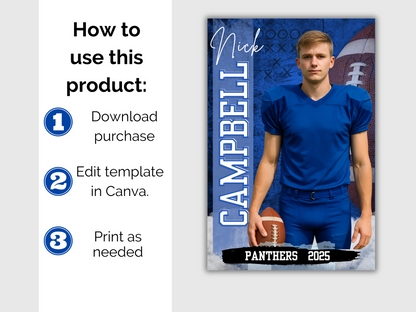 Editable Senior Football Banner Template