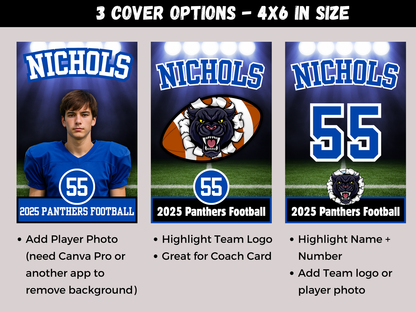 Editable Football Team Roster Lanyard Template