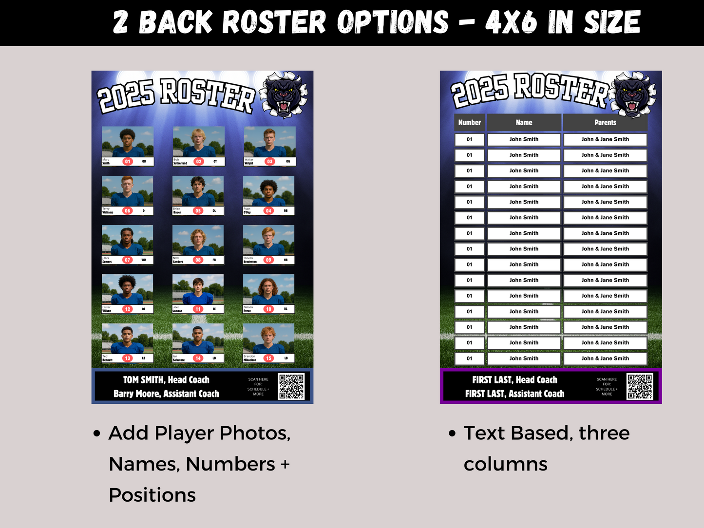 Editable Football Team Roster Lanyard Template