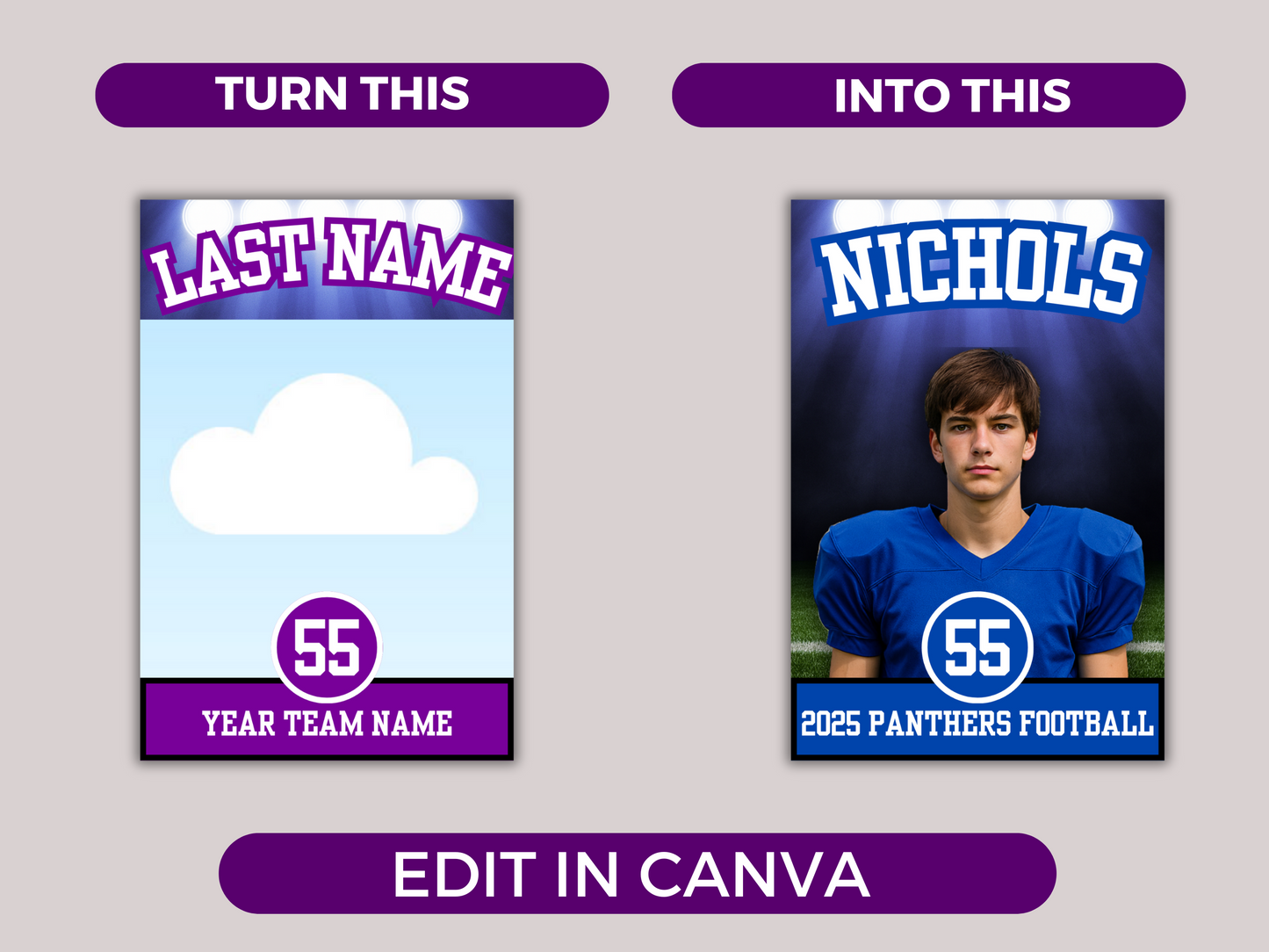 Editable Football Team Roster Lanyard Template