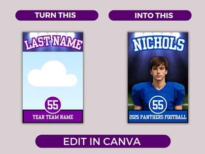 Editable Football Team Roster Lanyard Template