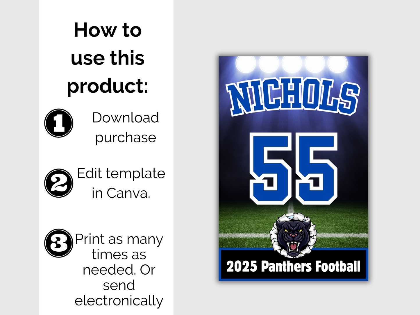 Editable Football Team Roster Lanyard Template
