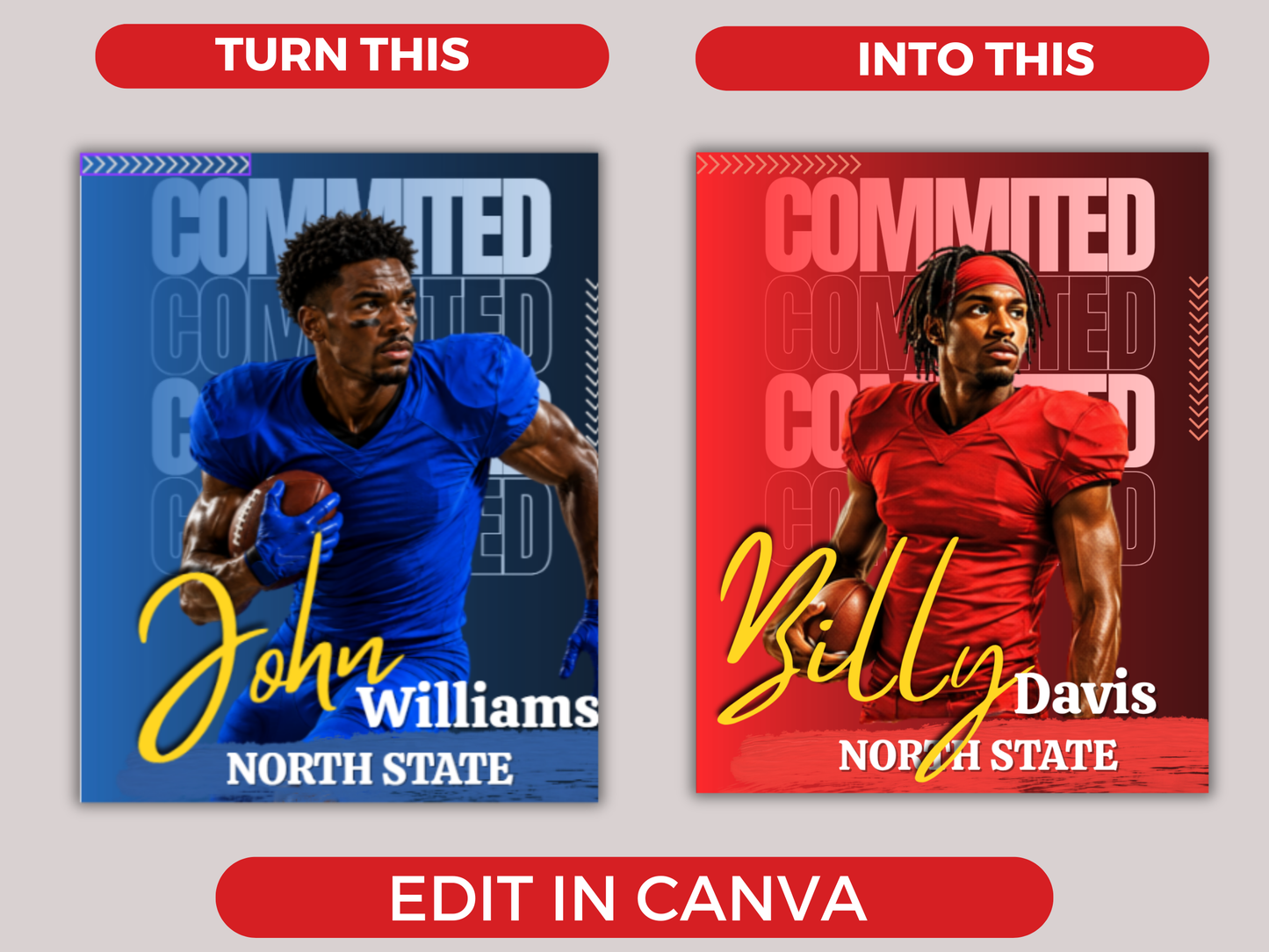 Football Committed Poster Template