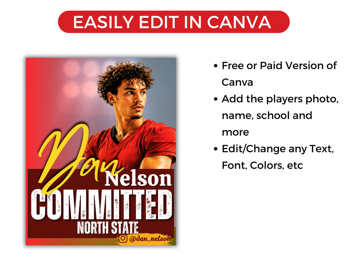 Football Committed Poster Template