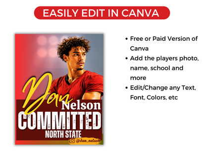 Football Committed Poster Template