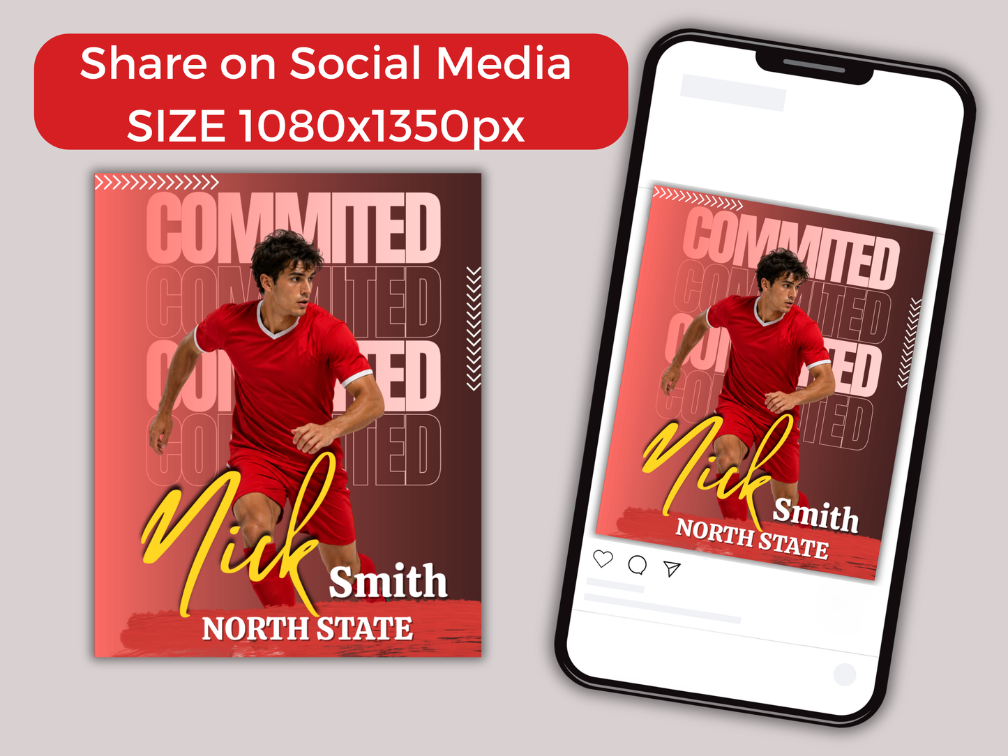 Football Committed Poster Template