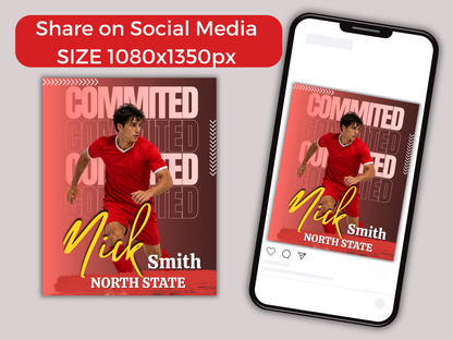 Football Committed Poster Template